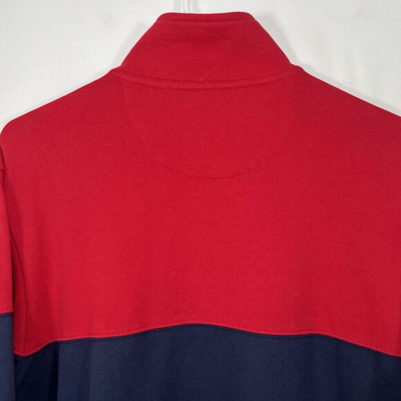 Chaps 1/4 Zip Pullover Sweatshirt Mens Size Medium Red Navy Colorblock NWT - Picture 11 of 12